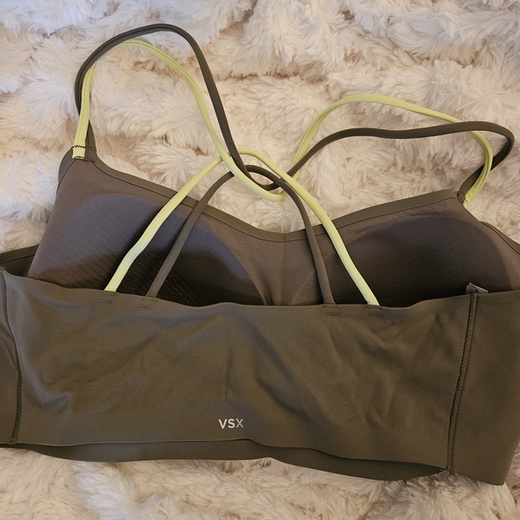 VSX Olive and Neon Yellow Seamless Bralette - Picture 2 of 3